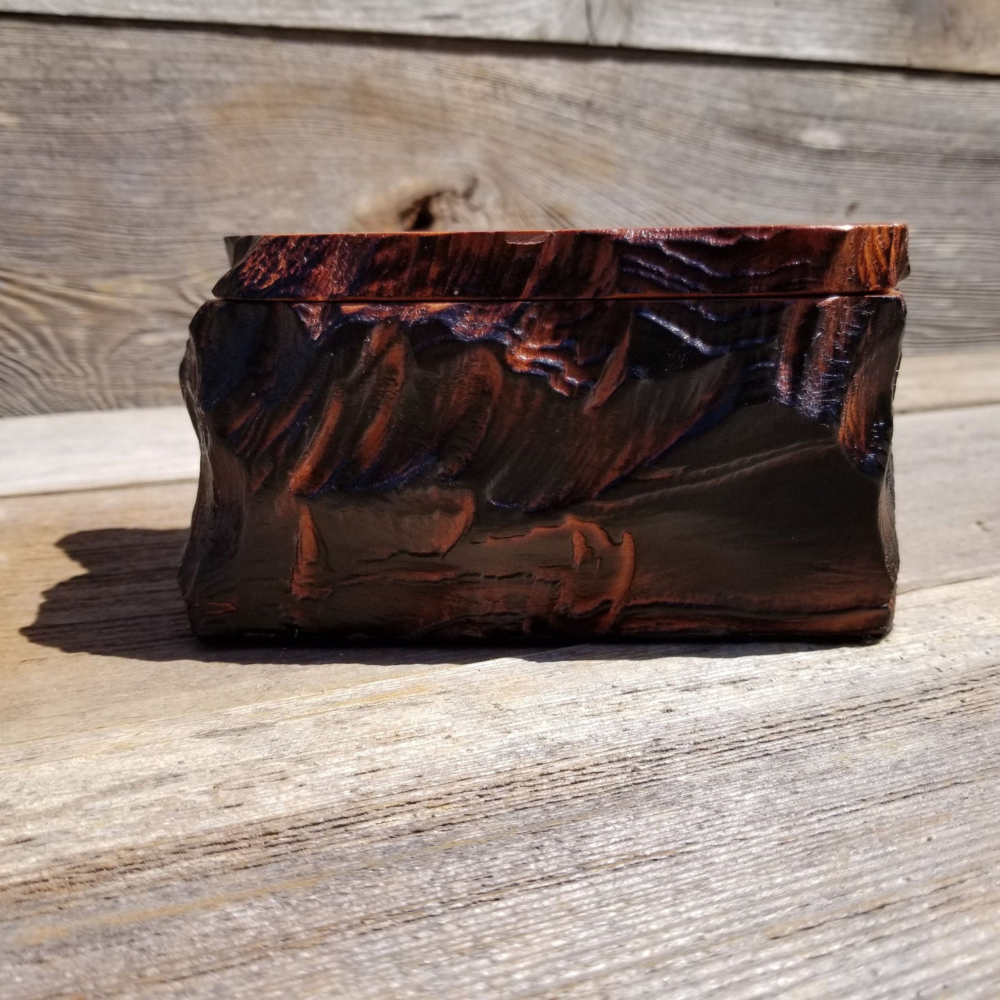 Handmade Wood Box with Redwood Rustic Handmade Jewelry Box California Redwood Jewelry Box Storage Box Limb Box #133 Coin Box