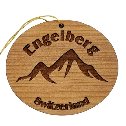 Engelberg Switzerland Ornament Handmade Wood Ornament Souvenir Mountain Ski Resort