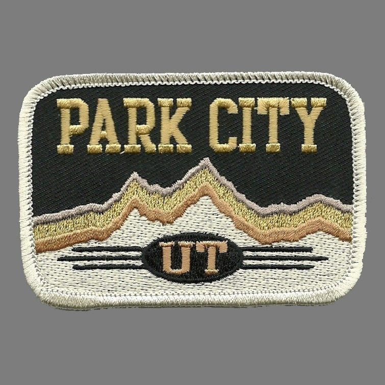 Park City Utah Patch – UT Mountains – Vintage Retro Travel Patch Iron On – UT Souvenir Patch – Embellishment Applique – Travel Gift 3.5″