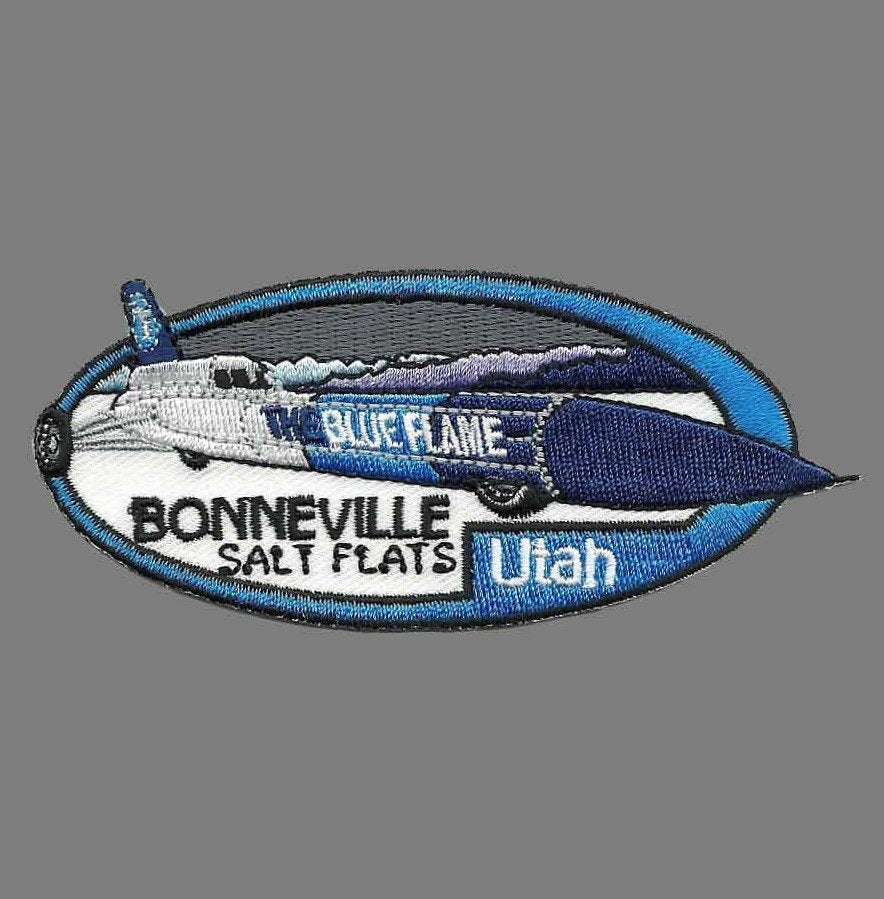 Utah Patch - Bonneville Utah Salt Flats Blue Flame Iron on