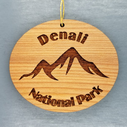 Denali Alaska Ornament Handmade Wood Ornament Denali National Park Souvenir AK Christmas Ornament