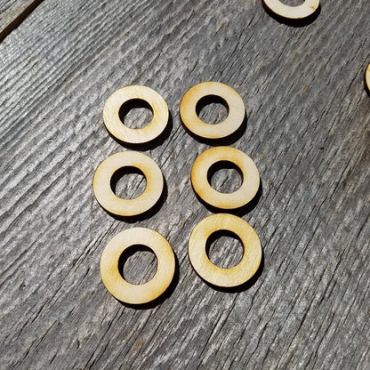 Wood Circles - 1 Inch Wood Cutout - With .5 Inch Hole - Lot of 20 - Wood Blank - Craft Projects - DIY - Make Your Own