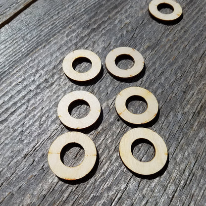 Wood Circles - 1 Inch Wood Cutout - With .5 Inch Hole - Lot of 20 - Wood Blank - Craft Projects - DIY - Make Your Own