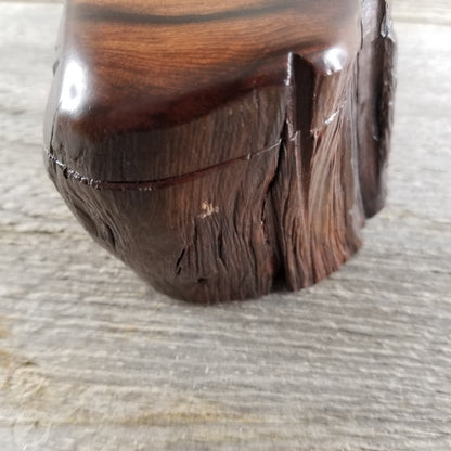 Wood Ring Box Redwood Rustic Handmade Token Ashes #289