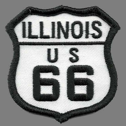 Illinois Patch - Route 66 Patch – Iron On US Road Sign – Souvenir Travel 2.5" Badge Emblem