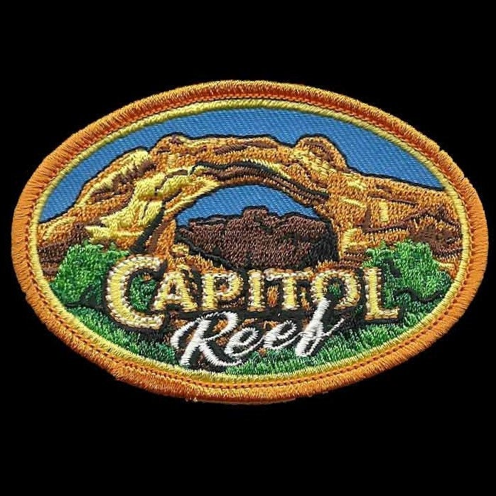 Utah Patch - Capitol Reef National Park - Travel Patch Iron On - UT Souvenir Patch - Embellishment Applique - Oval 3.25" Travel Gift