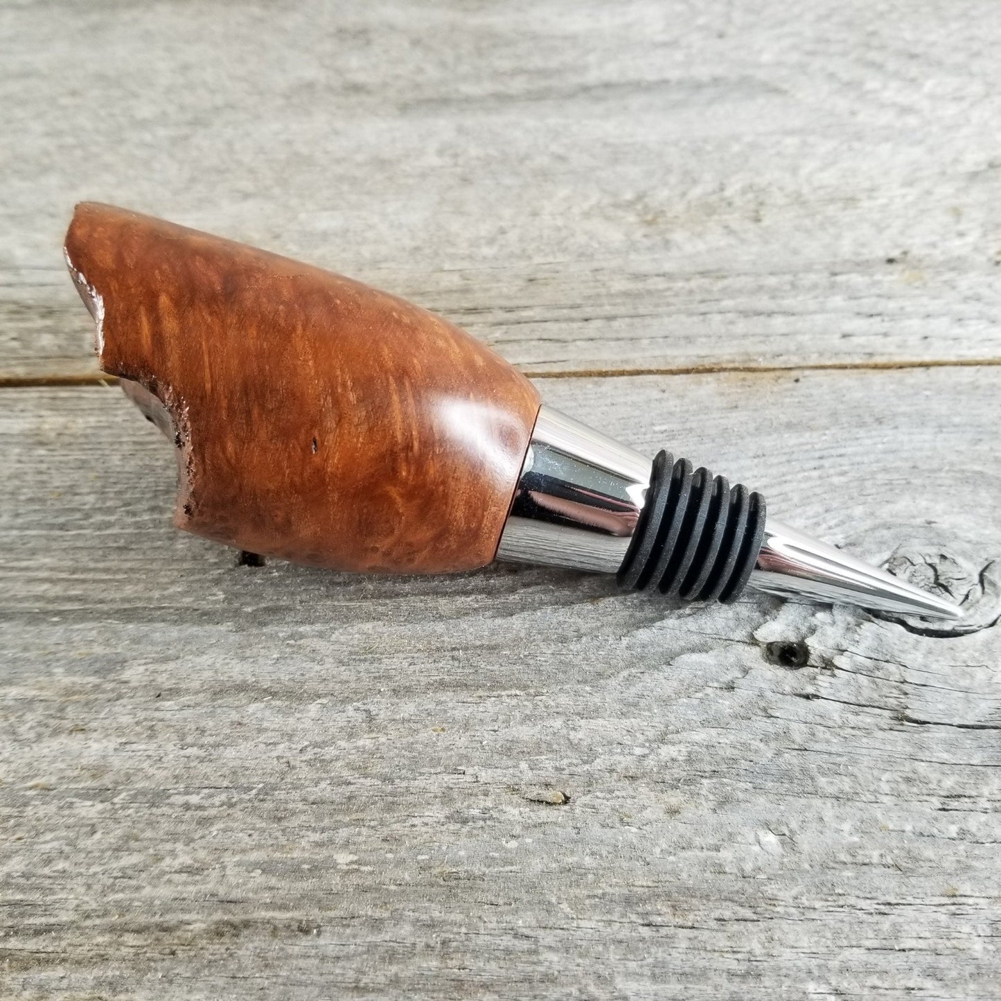 Wine Stopper Rustic Wood Gift for Her Redwood Burl - Live Edge Top #294 Bar Accessories