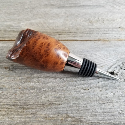 Wine Stopper Rustic Wood Gift for Her Redwood Burl - Live Edge Top #294 Bar Accessories