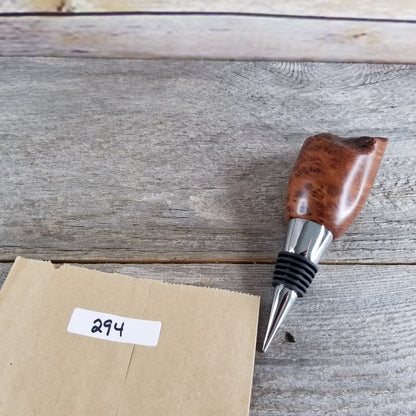 Wine Stopper Rustic Wood Gift for Her Redwood Burl - Live Edge Top #294 Bar Accessories