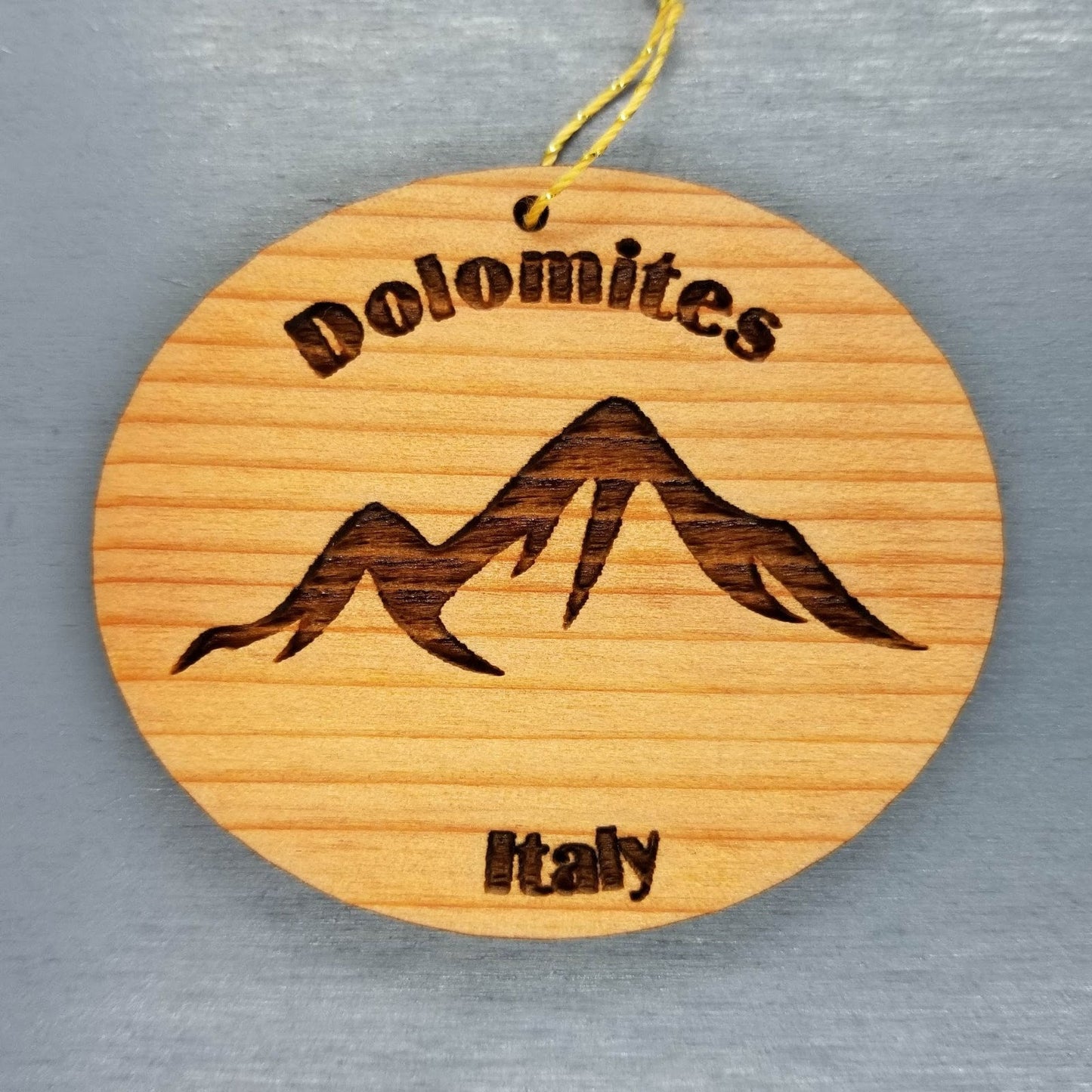 Dolomites Italy Ornament Handmade Wood Ornament Italy Souvenir Mountain Ski Resort Skiing Skier Dolomite Superski